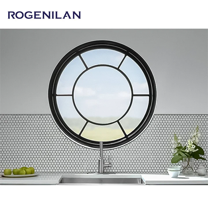 Rogenilan arched aluminum windows arch aluminium french windows arched windows with blinds