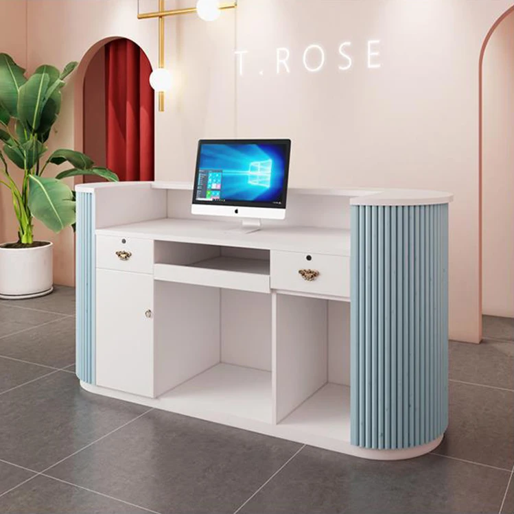 Customized ddp high quality modern office salon counert reception desk google counter table