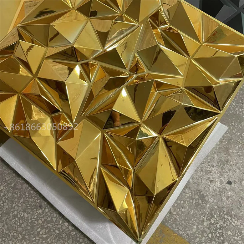 wholesale Newest Design PVC Wallpaper Ceiling Waterproof Electroplating Gold PVC 3D Wall Panel/Board