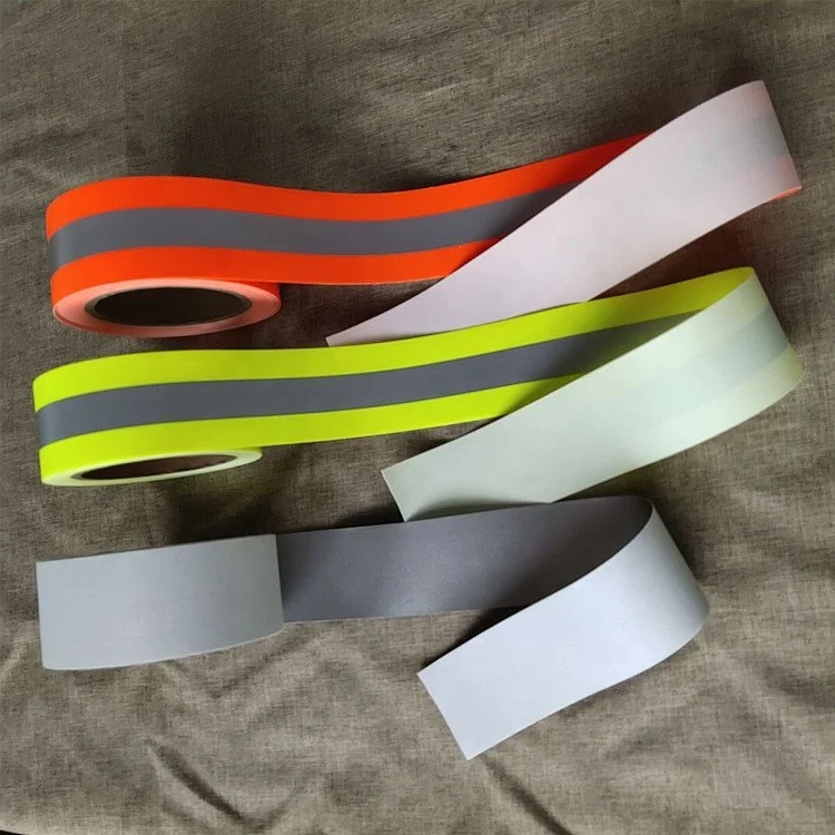 High Visibility Cotton Aramid 5CM Fluorescent Color Waterproof Flame Retardant Reflective Safety Webbing