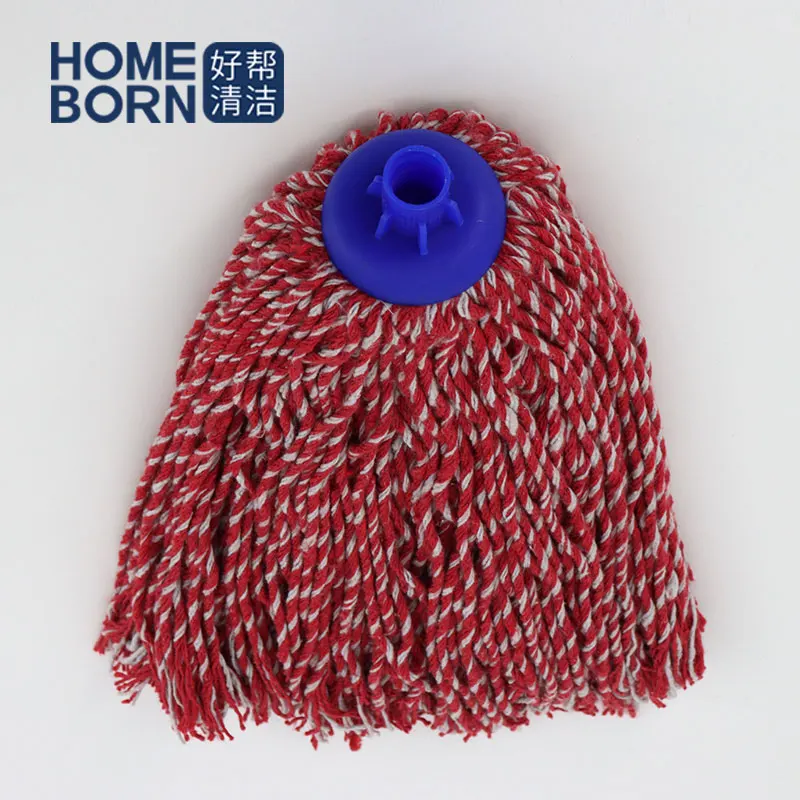 Xingtai supplier head plastic for round mop with recycled mix color cotton yarn