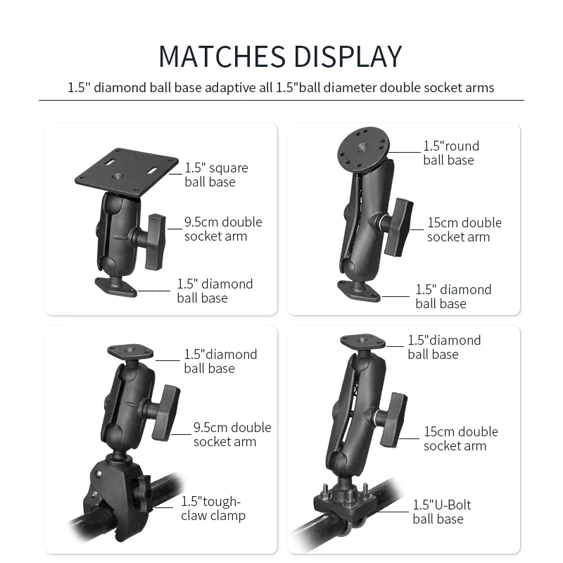 Universal Modification accessory Aluminum Alloy diamond ball joint base for Forklift