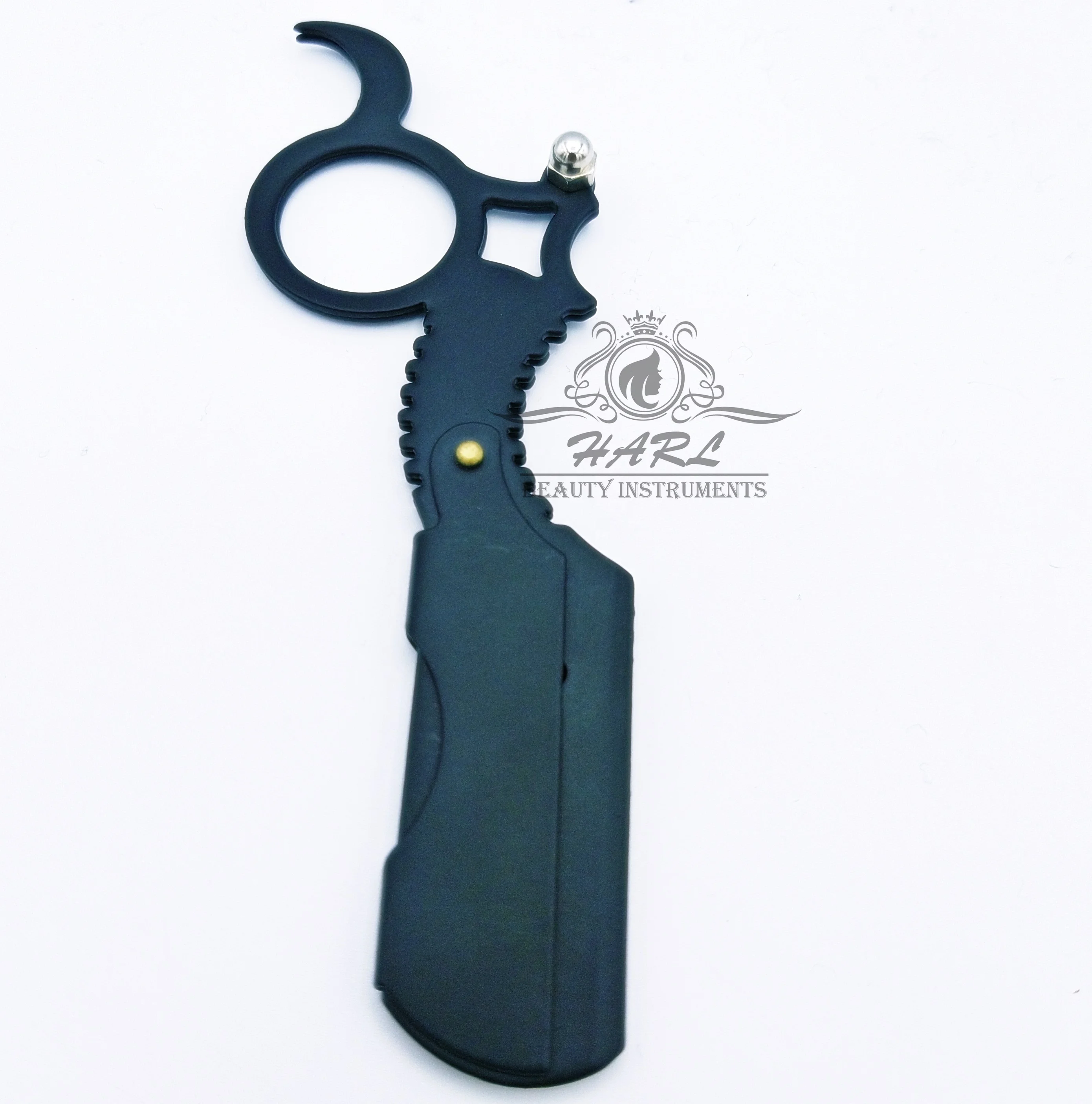 Key Chain Blade Replaceable Barber Razor Powder Coated Stainless Steel Under Custom Logo Non Disposable Style Black Single Blade