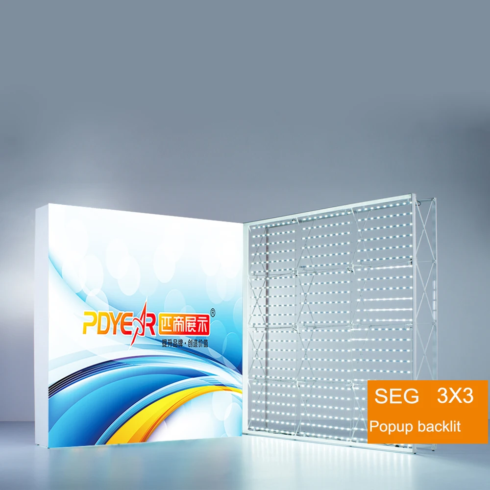 Custom Advertising Pop Up Led Light Box Board Magnetic Aluminumled Frame Trade Show