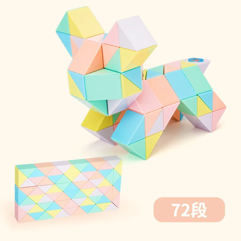 24 Large Blocks Magic Snake Puzzle Sensory Fidget Snake Cube Twist Puzzle for Kids Ages 4-8