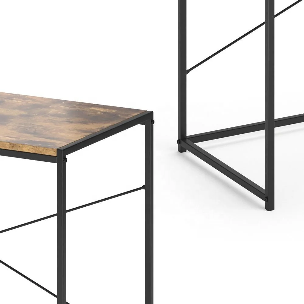 LOFT Writing Desk 100x45x75cm Vintage Wood Computer Desk  Office Work Desk For Small Spaces Writing Study Industry Modern Table