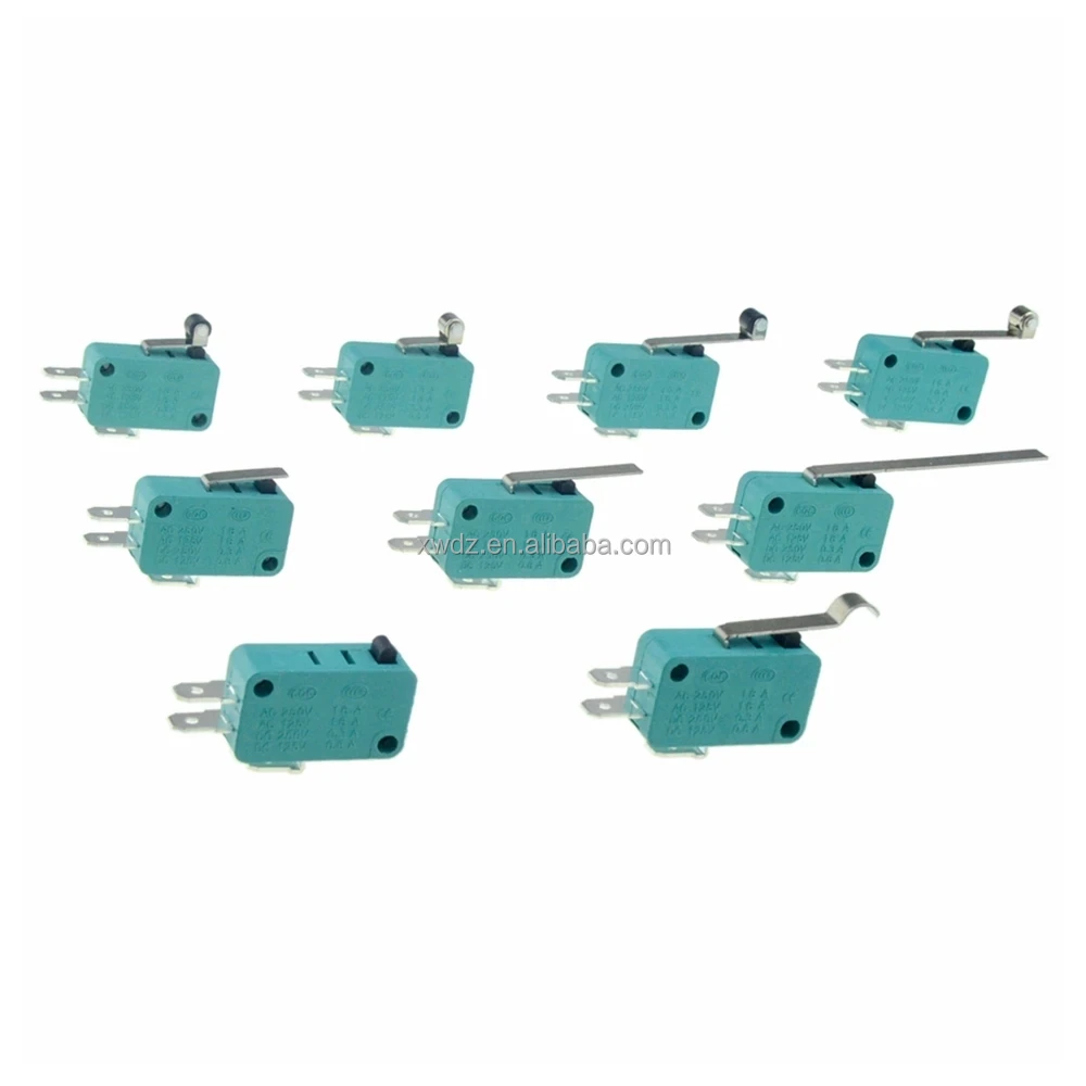 KW3-02-04 3pin Green Micro Switch Of Kw7 16A 250VAC High Current Push-Button