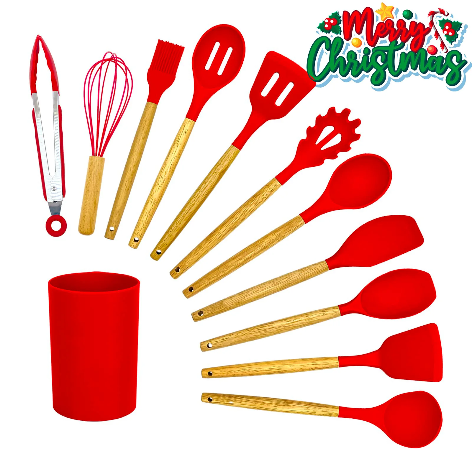 12 шт., набор деревянных кухонных принадлежностей