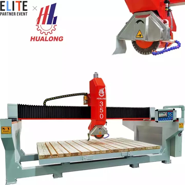 Hualong machinery hot sale 4 Axis automatic countertop quartz sintered tile Cutting Bridge Saw stone cutting Machine for granite