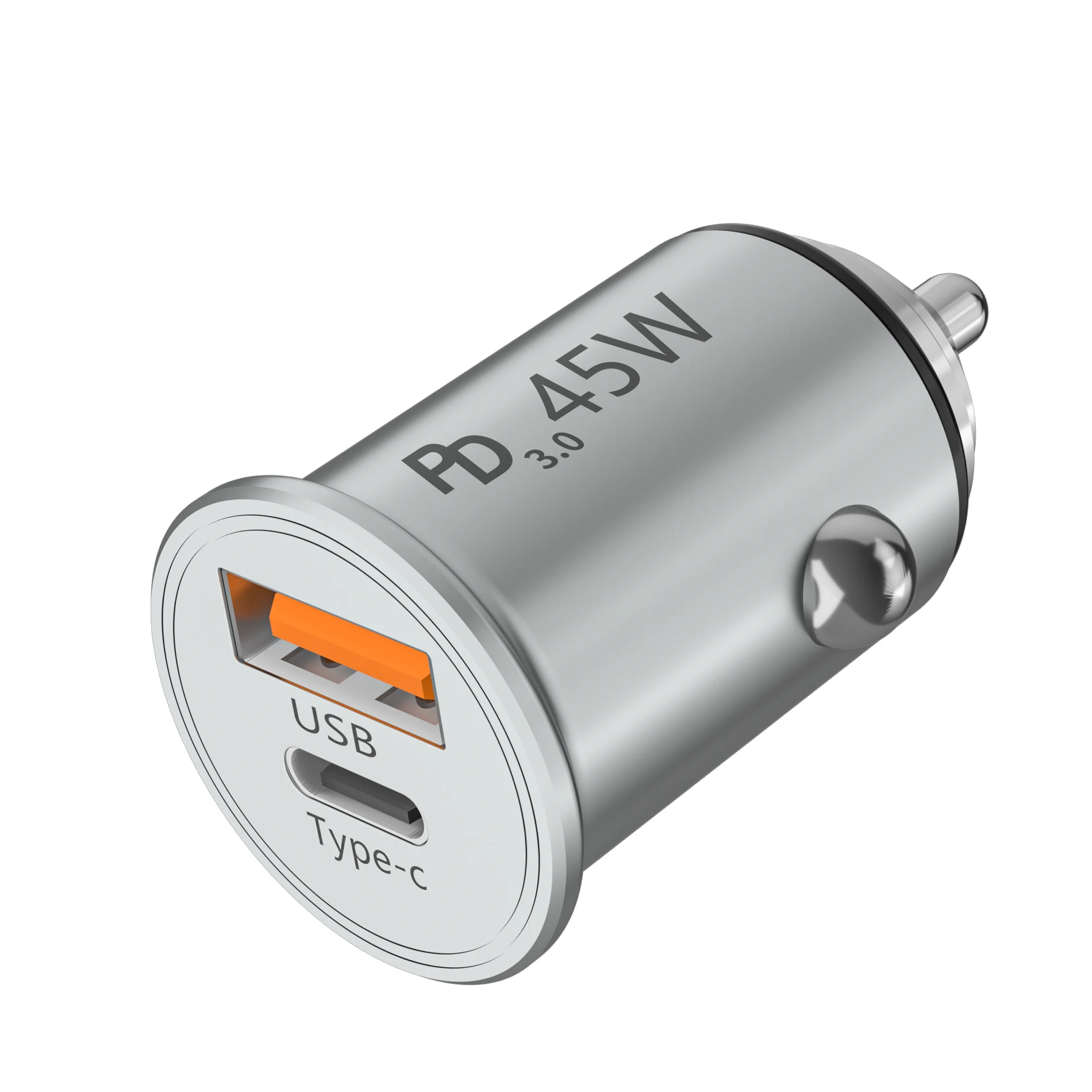 high quality dc 12-24V 45w car Cigarette Socket power adapter Mini metal body usb c car charger for laptop,tablet,mobile phone