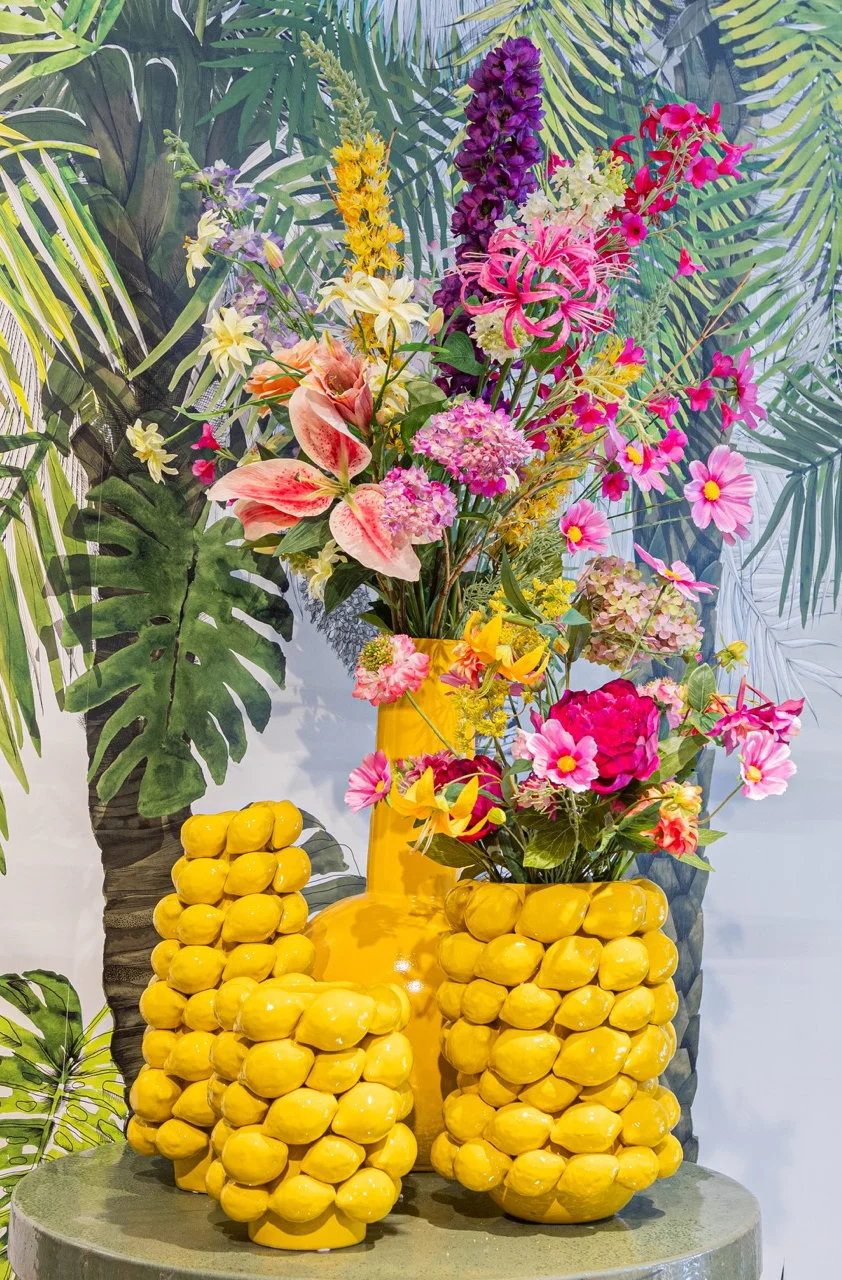 Ceramic Large Lemon Vase for home decoration flower pot Ceramic Fruit Vase