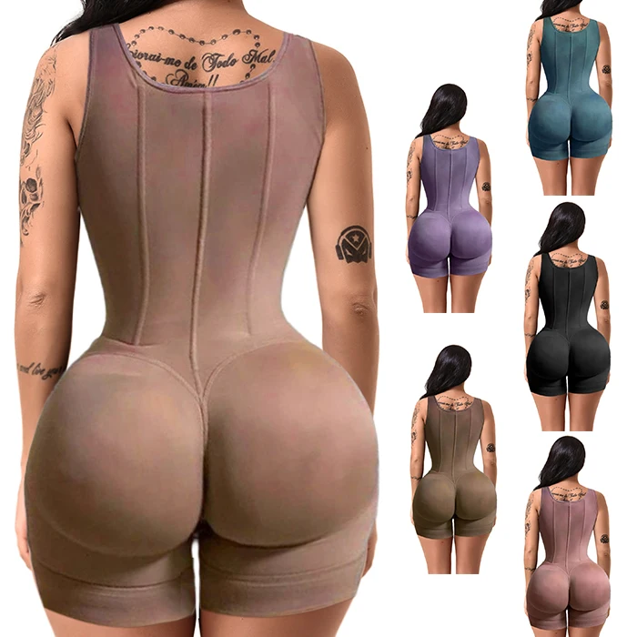 Custom High Compression Fajas Colombianas Girdle With Corrective Waisted Butt Lifter Full Body Bbl Shaper Faha Shapewear
