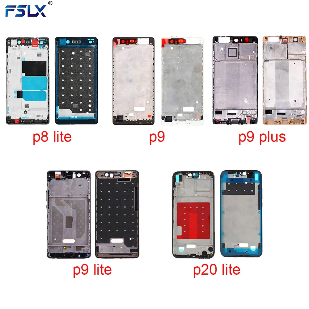 Корпус передней рамки ЖК-дисплея для Huawei P8 lite P9 P9 LITE P9 PLUS P20LITE, оптовая продажа, корпус опорной рамки для ЖК-экрана
