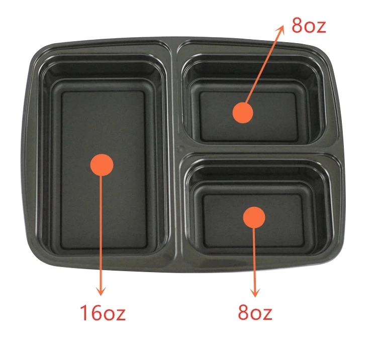 3 Compartment Hot Food Delivery Containers,Deli Food Containers Reusable Microwave Dishwasher safe