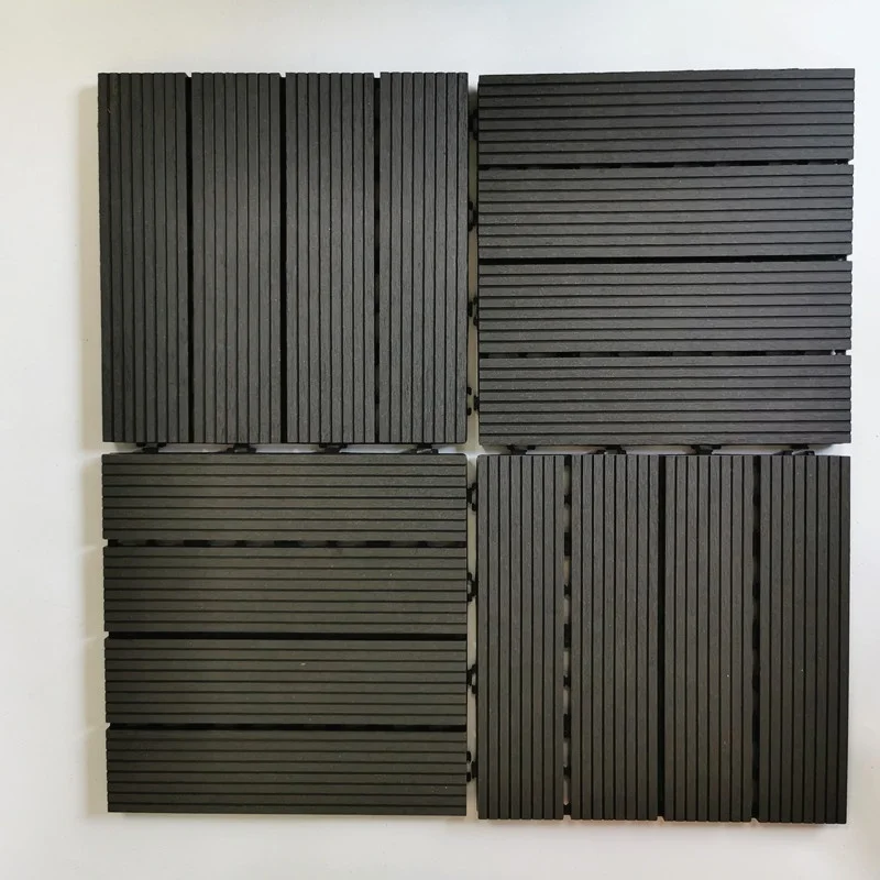 Indoor Outdoor Usage Waterproof Deck Wpc Diy Tile Solid Wood Flooring