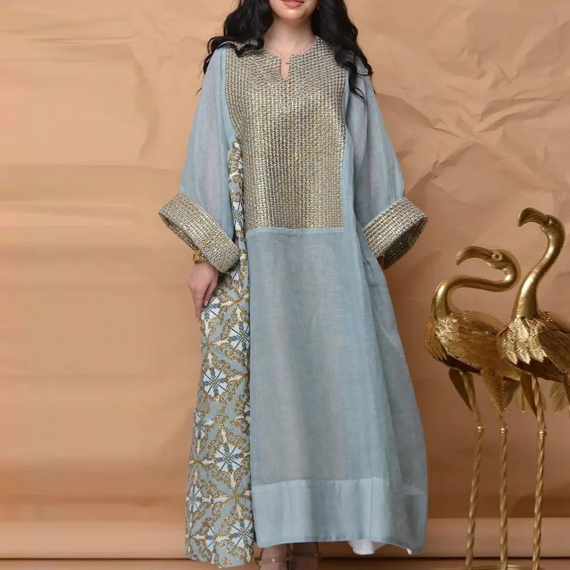 Ramadan Muslim Kaftan Abaya Dress Women Dubai 2022 Elegant Gowns African Maxi Dress Plus Size Boubou Robe Djellaba Femme