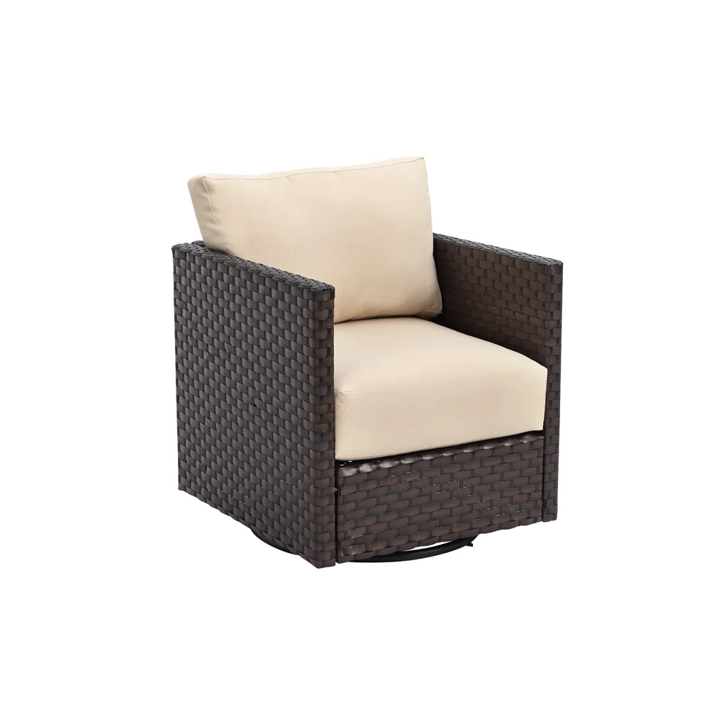 2020 Synthetic PE Rattan Outdoor Sofa Set with Swivel Chair