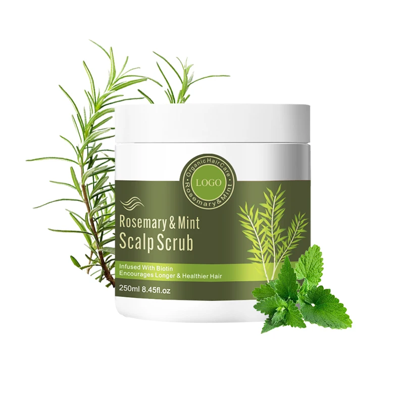 Custom Cleansing Hair Scalp Scrub Pure Detox Shampoo Rosemary Oily Scalp Control Silky Hair Shampoo Rosemary Mint Scalp Scrub