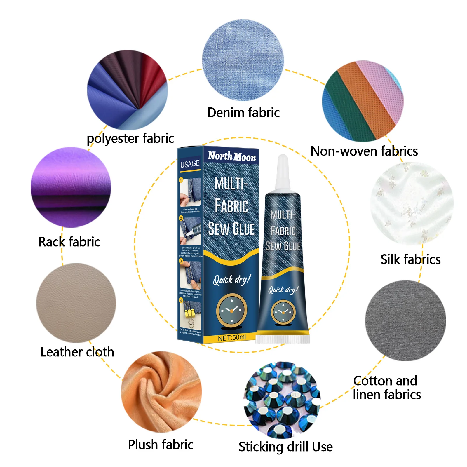 Jue-fish OEM&ODM Self Adhesive Fabric Quick Dry Fabric Glue Adhesive  Multipurpose Non Woven Fabric Glue