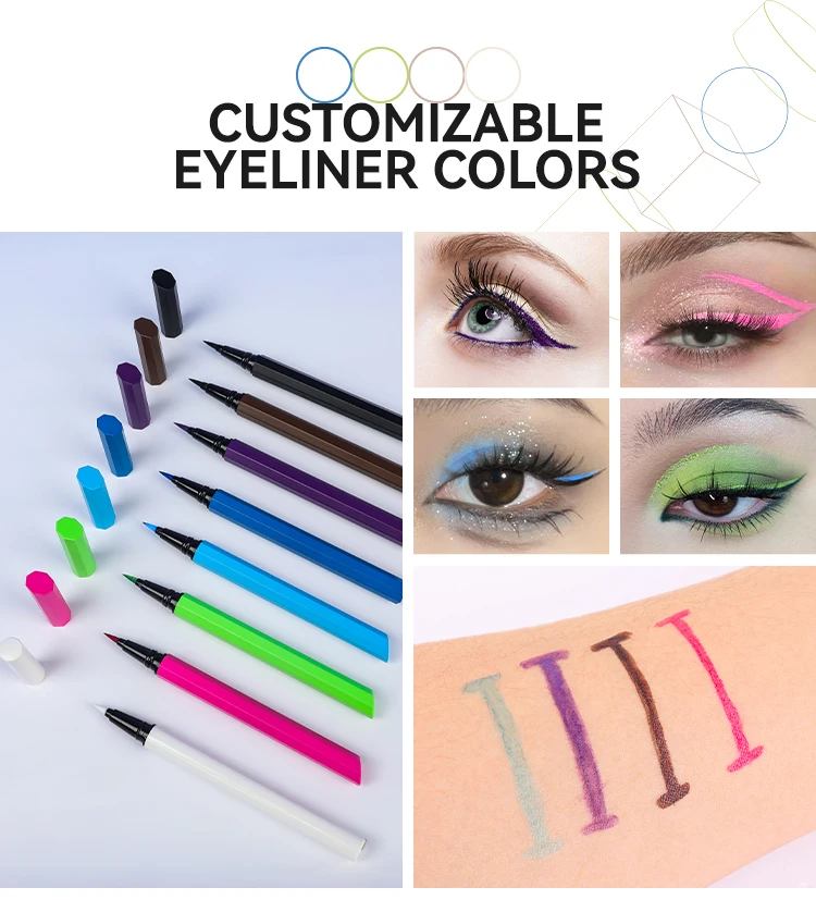 8 Colors Eye Makeup Eyeliner Stamp Longlasting Waterproof Eye Liner Pencil