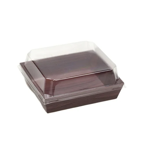 Paper Charcuterie Boxes with Clear Secure Lid,Brown Square Disposable Food Container Pastry Bakery Boxes For Cookies