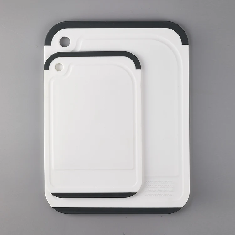 
Dishwasher safe Non-Slip Feet and Drip Juice Groove Plastic Chopping Board Cutting Board set 