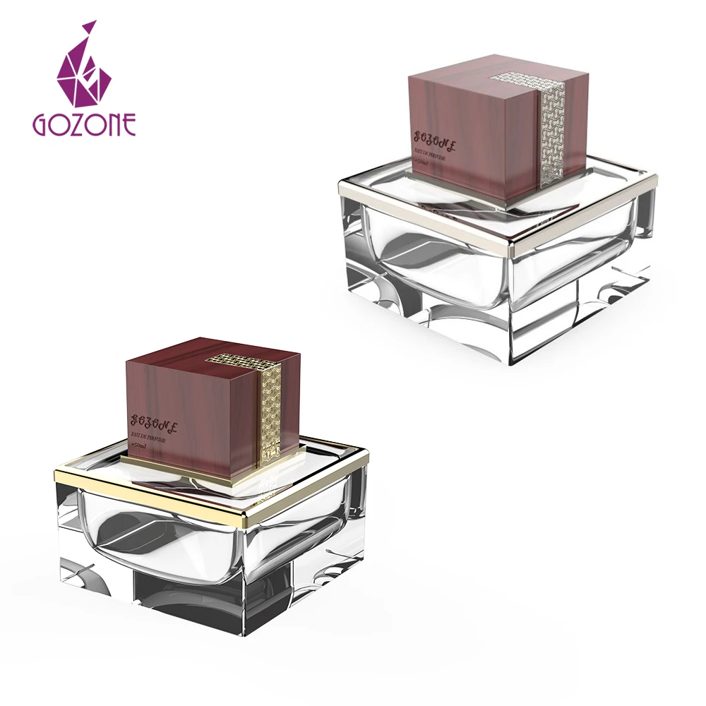 Customised Perfume Bottles Charm With Sprayer Wooden Cap Perfume Bottls Perfume Glass 100