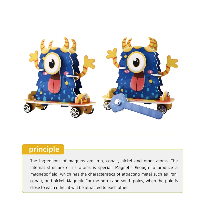 DIY  Handmade Fun Experiments Sclence Experiments Kit Mini Magnetic Scooter For Kids