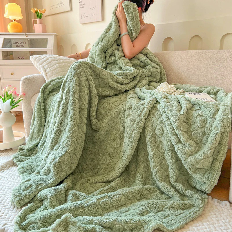 Customized Solid Colors Throw Soft Lightweight Plush Cozy Blanket Home Textiles King Size For Winter