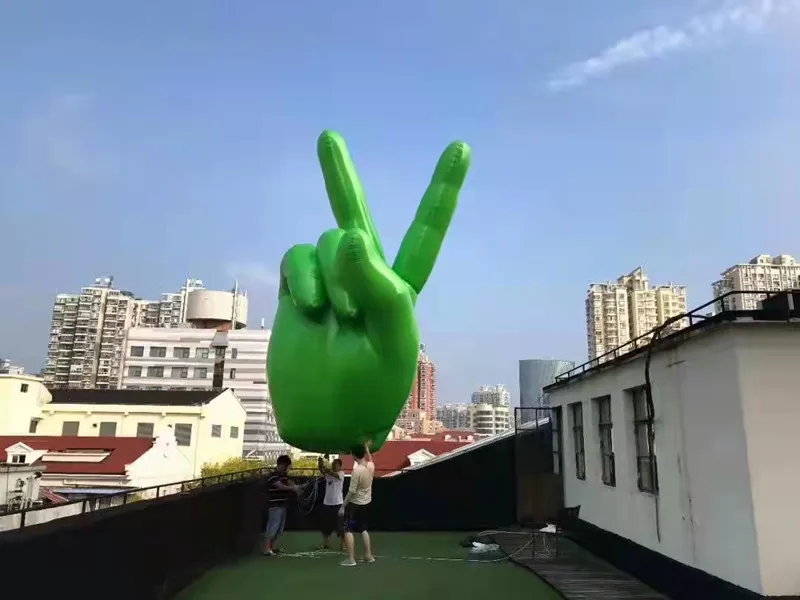 flying realistic inflatable finger giant inflatable hand for decoration