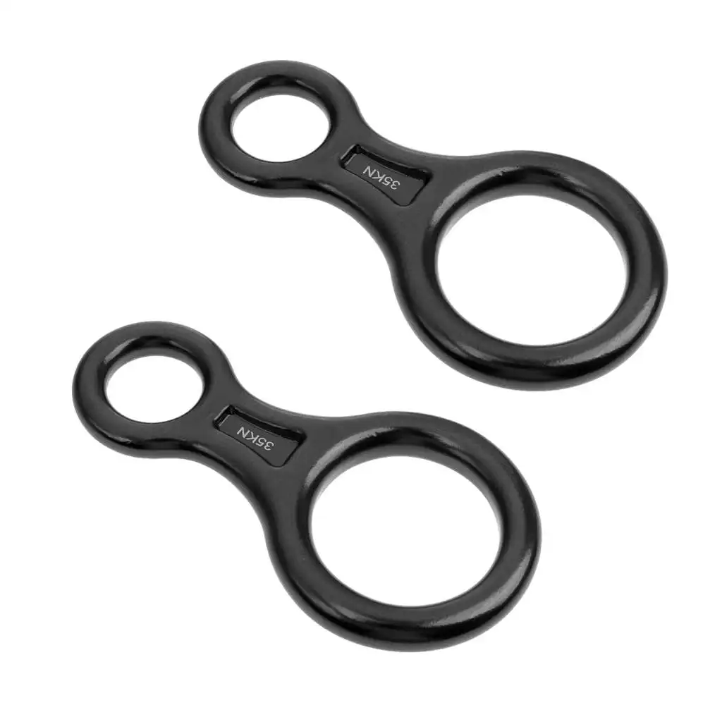 Gear Rappelling Climbing Accessories 2 Pcs Figure 8 Shape Rock Climbing Rappel Abseil Rope Rescue Descender 35KN Safety