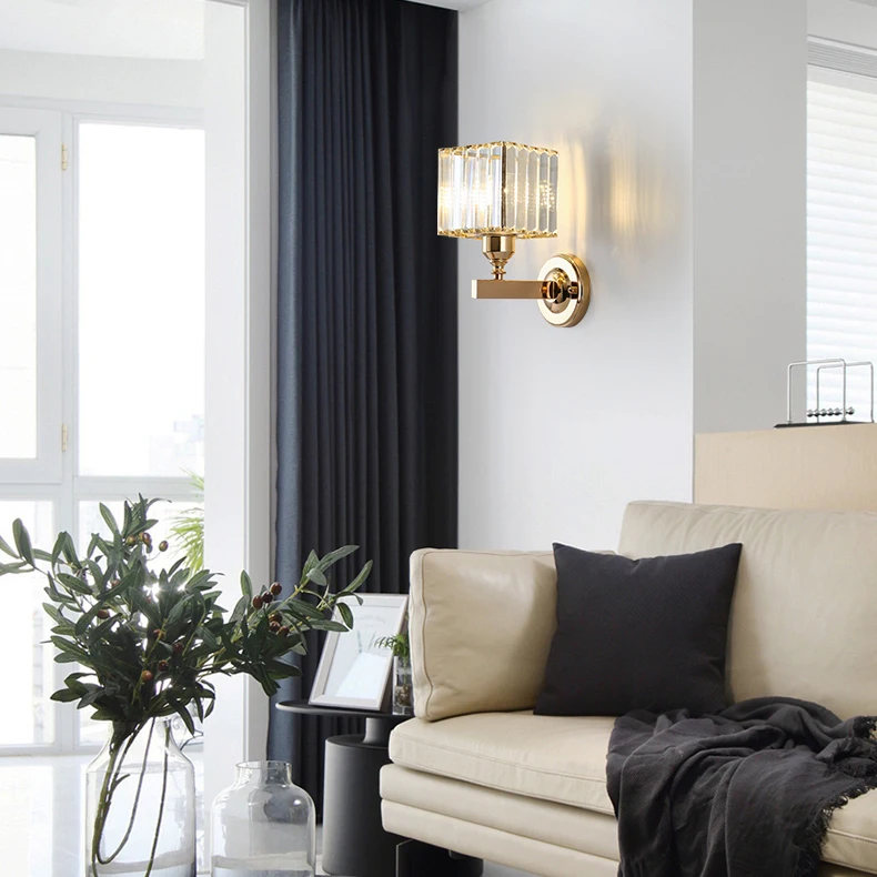 Hot Selling Lustre Crystal Wall Light Modern Wall Lamp E27 For Bedroom Living Room Dining Room