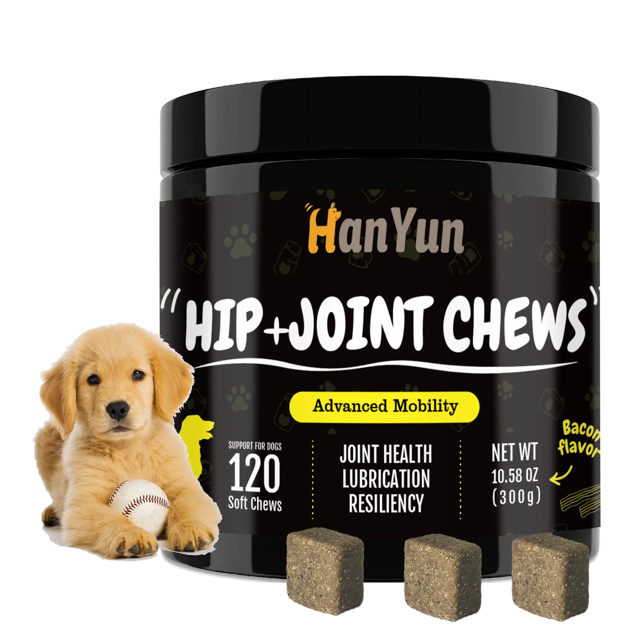 HANYUN OEM / ODM Pet Supplements Hip and Joint soft chews for Dogs Glucosamine, Chondroitin, MSM chewing tablets for the dogs