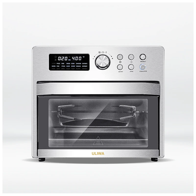 25L Large Capacity Potato Chips Steam Stainless Steel Air fryer Chrome Control Knob electric pizza oven