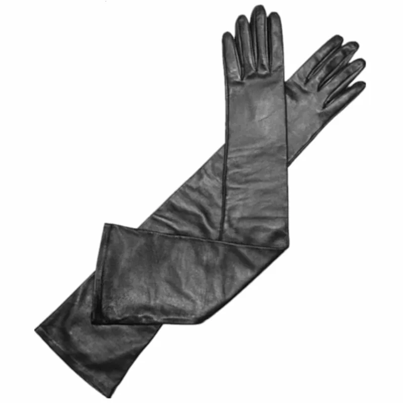 
80cm 31.5 inch Black 100% Leather Long opera Gloves evening Gloves party Gloves Size:S/M/L/XL/2XL Message tells me what you need 