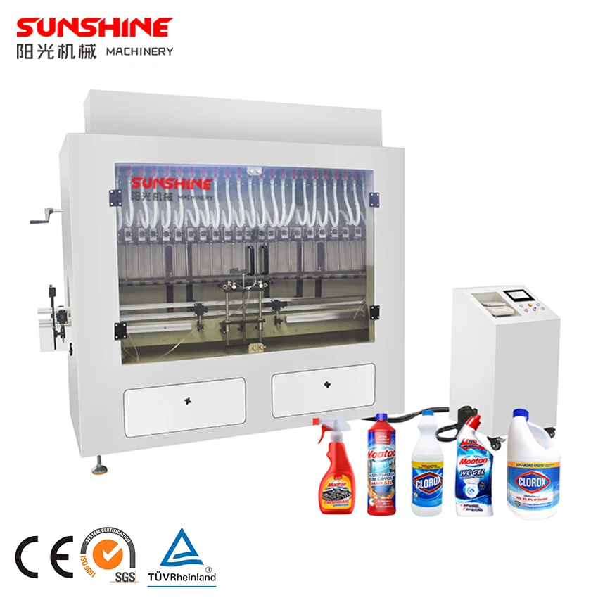 Automatic bleach toilet bowl cleaner 84 detergent acid and alkali anti-corrosion liquid bottle filler filling machine