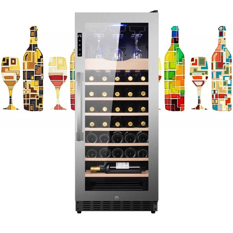 LANYI LZ-158L2 Custom 51 Bottle Compressor Fridge With Built In Single Zone Wine Fridge Coolers Domestic Wine Cellar