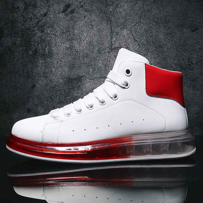 hot selling air sole platform walking shoes unisex white lightweight running shoes