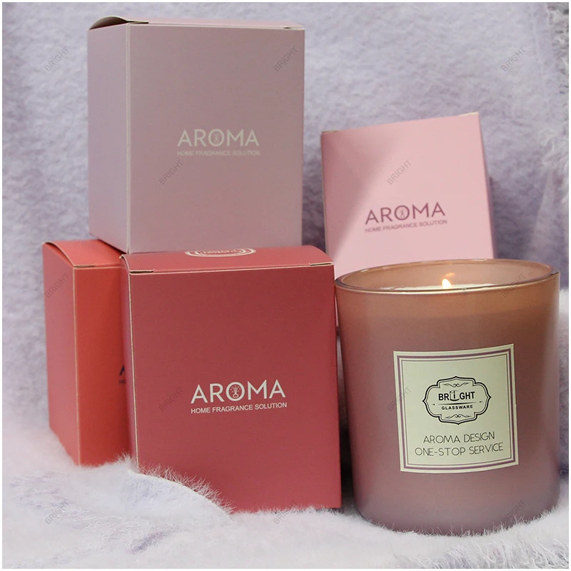 Luxury Multicolor Home Decor Candle Jar Round Bottom 14oz Custom Logo Printing Glass Candle Jars With Lids For Candle Making