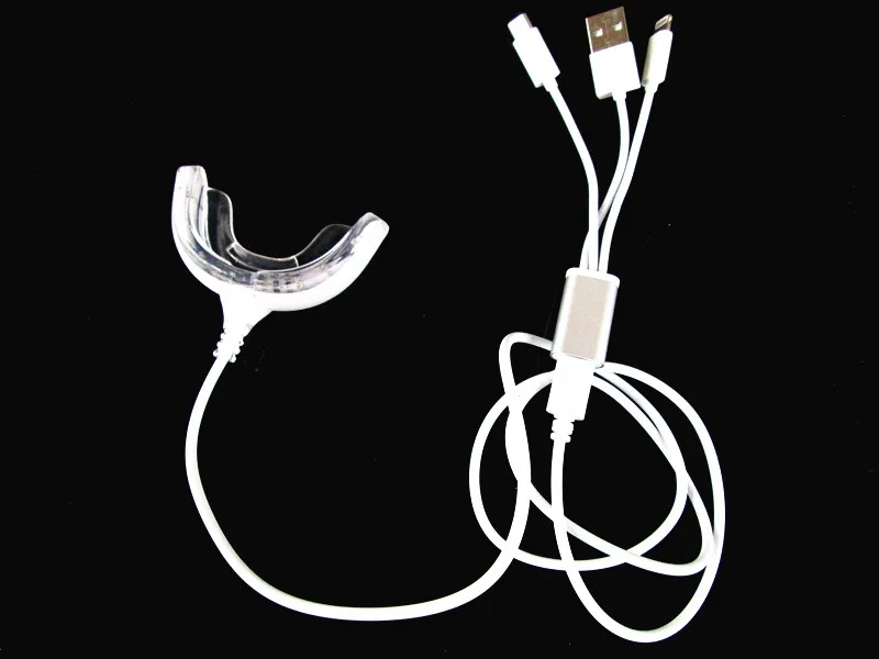 16pcs Leds portable teeth tooth whitening devices with 3 connection lines for iphone and android etc