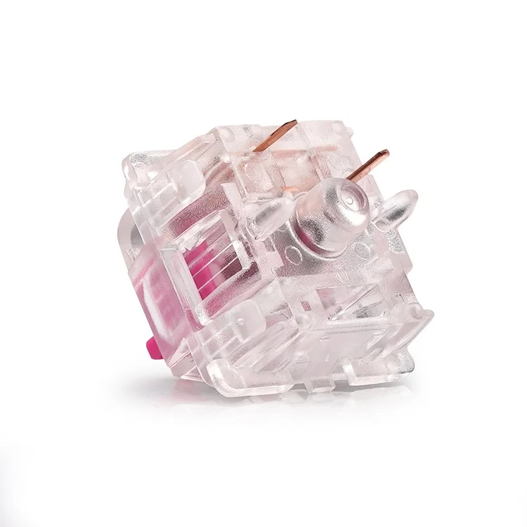  Новое поступление GATERON KS-6 розово-красный прозрачный корпус тихий 5 pin 60 70 г 80 100 RGB игровая механическая клавиатура