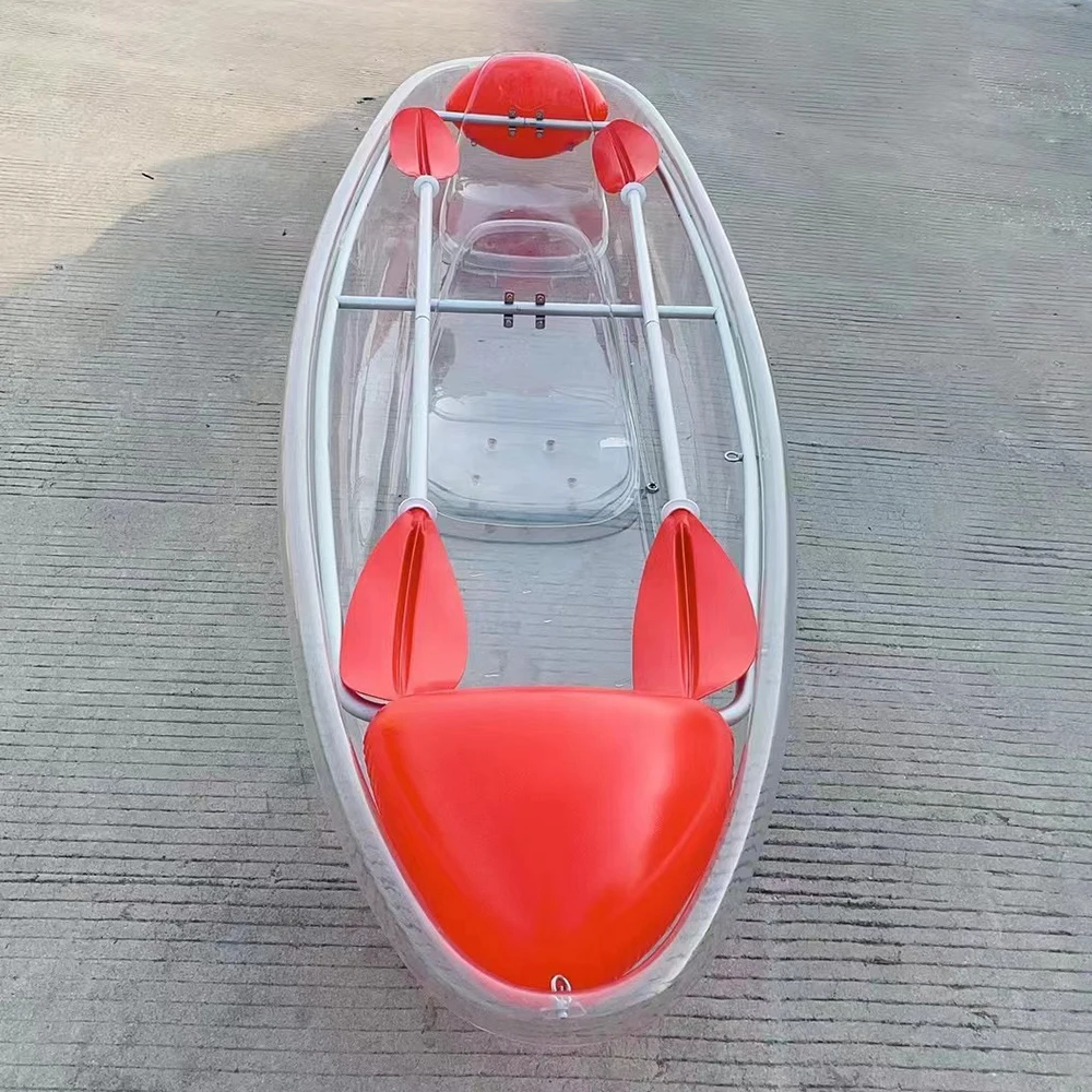 Lyqueen hard plastic boat transparent boat transparent kayak 2 person kayak sale for tourist attraction
