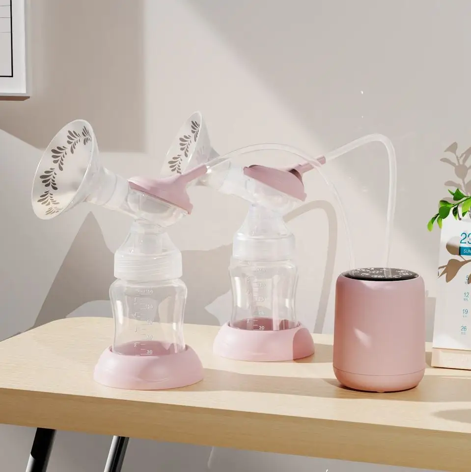 Efficient Double Dual Motor Electric Smart Breast Nipple Suckers Massager Pump Stimulate Milking machine for woman breastfeeding