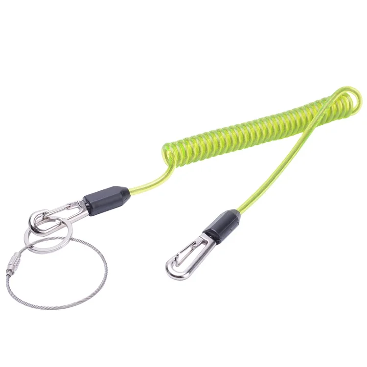 PU coated safety scaffolding retractable tool lanyard with zinc alloy hook