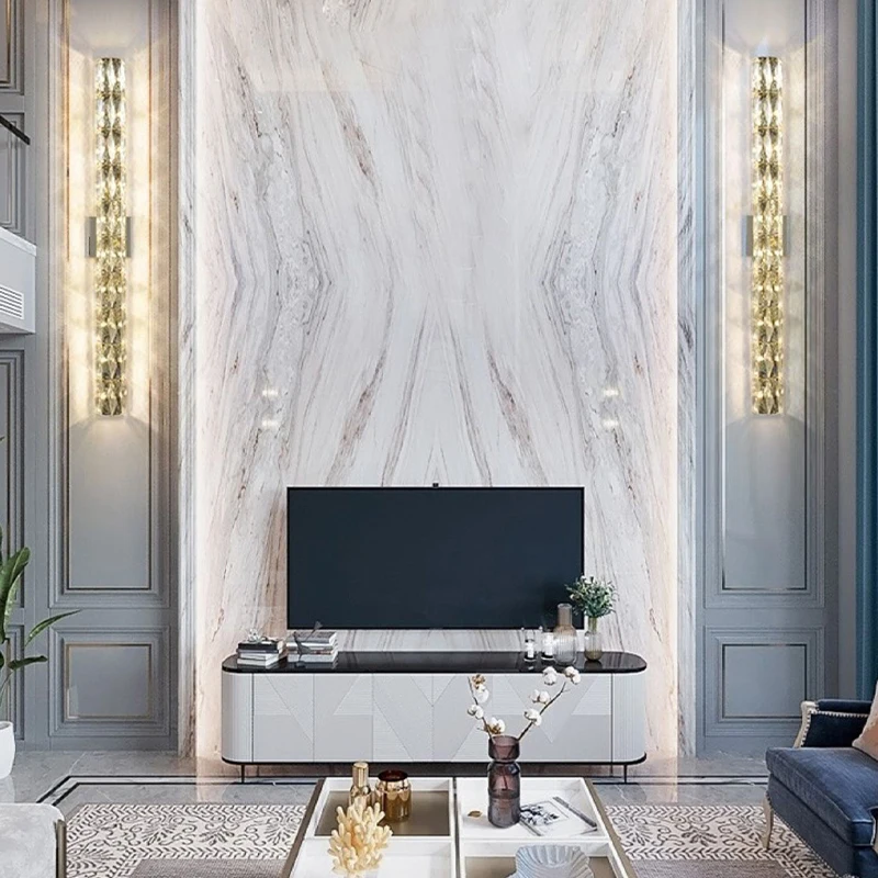 2024 New Series Modern Crystal Decorated Glass Gold Metal Luxury Bedside Wall Lamp For Living Bedroom