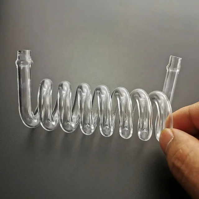 Clear Pyrex Spiral Quartz Glass Tube Condenser Coil Tube Quartz Spiral Tube For Chemical Industry