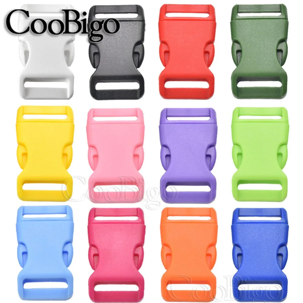 100pcs Plastic Side Release Buckle Curved Webbing Strap Clasp Paracord Bracelet Backpack Dog Collar DIY Accessory Colorful 26mm