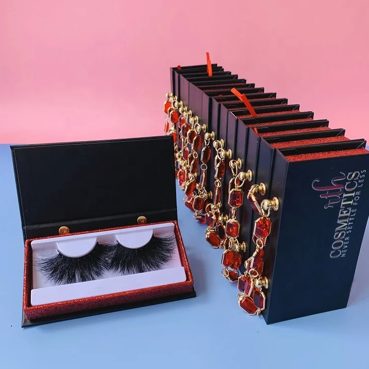 Make your logo Mirror eyelashes packaging box customized black Leopard design eye lashes cases