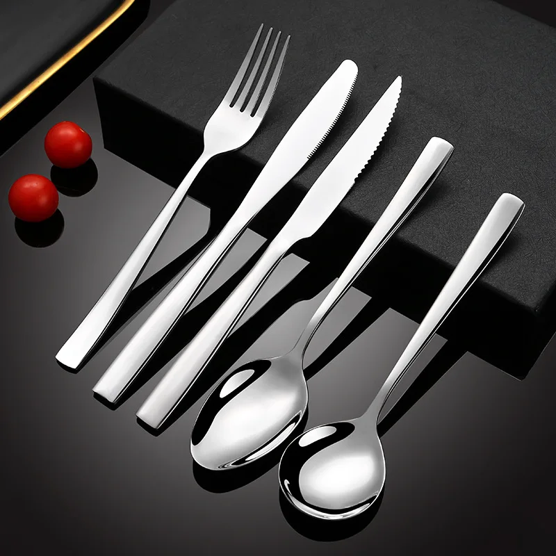 Silverware 304 Flatware Family Kitchen Dining Room Cutlery Flatware sets Includes Knife/Fork/Spoon Dishwasher Safe