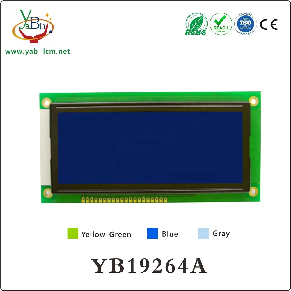 20PIN 19264 192X64 Lcd Display with 3.3V/5V Ks0107/S6B0107/Sbn6400 driver IC